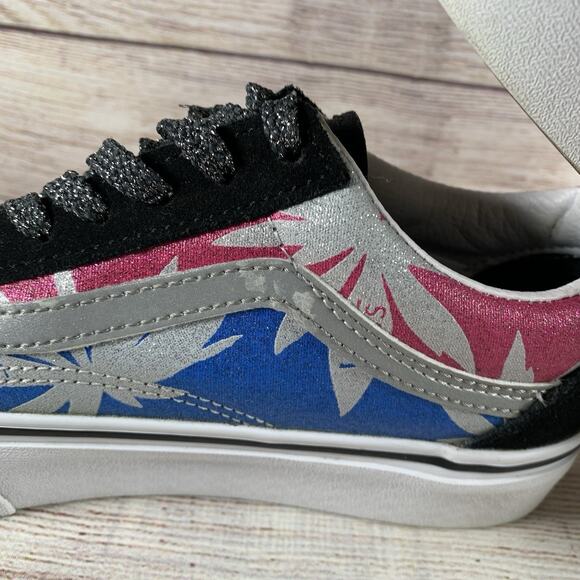 Vans Old Skool Platform After Dark Womens Size 8 Pink Blue Black Summer - Picture 9 of 13